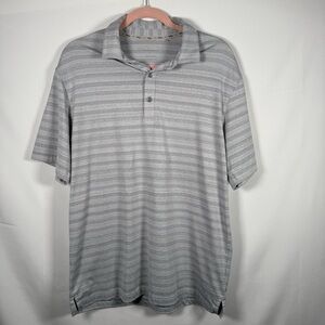 Walter Hagen‎ Gray Striped Polo Shirt Casual Classic
